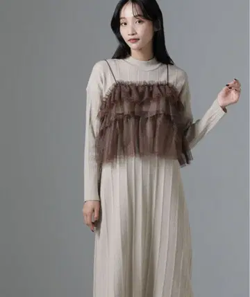 nano universe 튤 뷔스티에 원피스