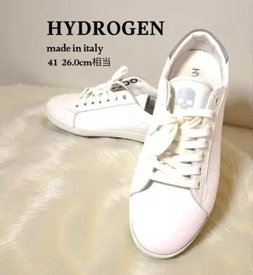 컨디션 최상 HYDROGEN 스니커즈 가죽 화이트 41 26.0cm 상당