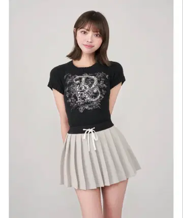 다리치 DR 비쥬 플라워 니트탑 블랙 니트 F