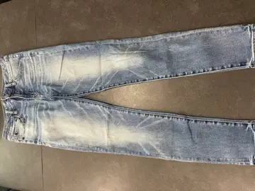 스키니진 라이트 블루 페이드 가공