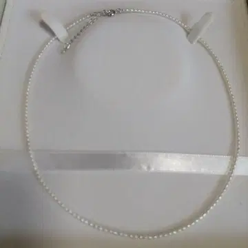 담수 진주 목걸이 조절기 포함 실버