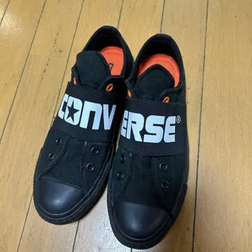 CONVERSE 슬립온 블랙 오렌지 7.5 26cm