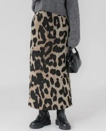 coca 레오파드 무늬 롱 타이트 스커트 M 사이즈
