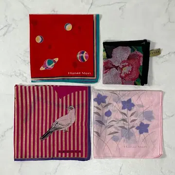 새상품급 HANAE MORI FEILER 손수건 핸드 타월 4세트