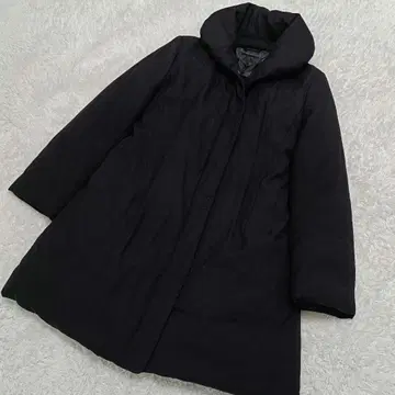 유니클로 롱 다운 코트 숄카라 여배우 옷깃 울 XL 블랙 방한