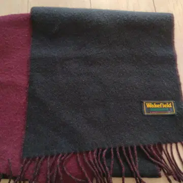 Wakefield 캐시미어 혼방 울 머플러 블랙/와인 레드