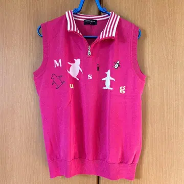 munsingwear 여성용 골프 슬리브리스 베스트 핑크