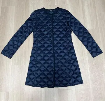 UNIQLO 네이비 라이트 다운 롱 코트 S