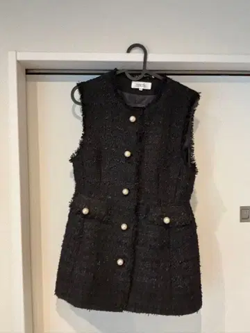 Arpege story 블랙 트위드 베스트 M