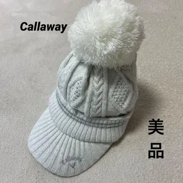 Callaway 니트 모자 프리 사이즈 화이트 방한