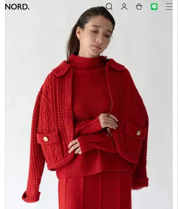 NORD 노르드 케어드 케이블 니트 자켓