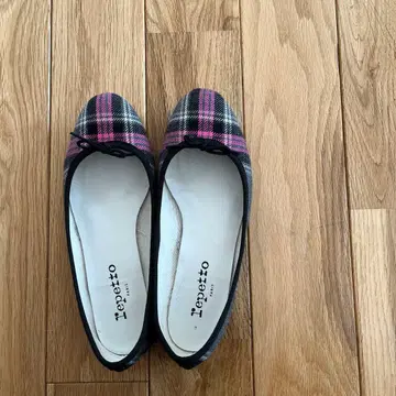 repetto 체크 무늬 플랫슈즈