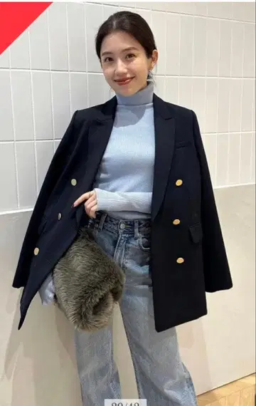 아뉴앙스 캐시미어 블렌드 핏 리브 터틀 블루