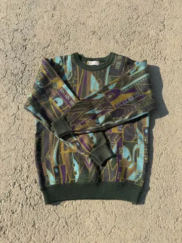 니트 스웨터 기하학 패턴 짧은 기장 구제 의류