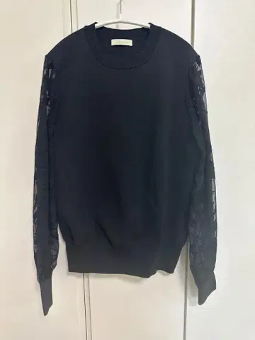 새상품급 라운지 드레스 블랙 티셔츠 레이스 소매 상의