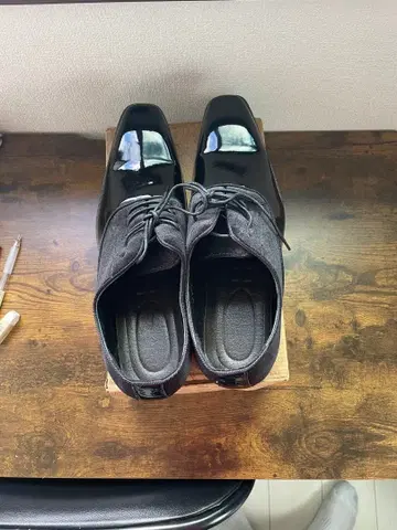 블랙 가죽 신발 비즈니스 슈즈 스틸레토 29cm