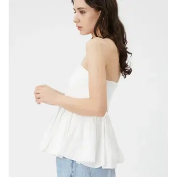 FRAY I.D 콤비 페플럼 베어 상의