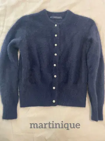 martinique FOX 캐시미어 펄 가디건 네이비