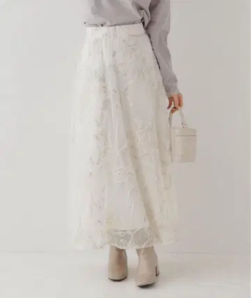 쿠튀르 브로치 부클레 샤샤 스커트 아이보리 S 사이즈