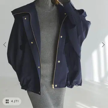 NOBLE 하이 트위스트 더블 크로스 후디 블루종