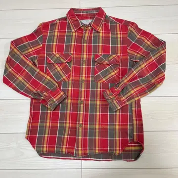 AVIREX USA 플란넬 셔츠 M 사이즈 레드 계열 체크