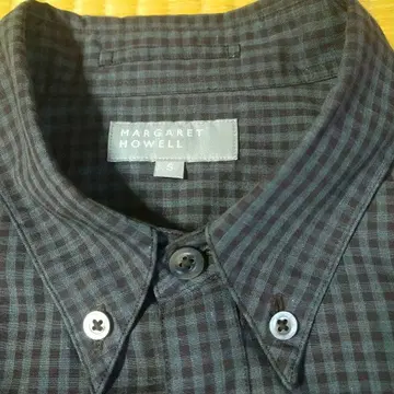 MARGARET HOWELL 다크 체크 긴팔 셔츠 S