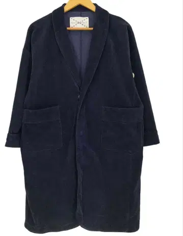 SUPERTHANKS 네이비 코듀로이 체스터 코트