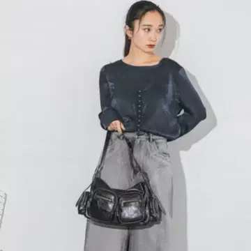 JEANASIS 빈티지 새틴 2 피스 상의