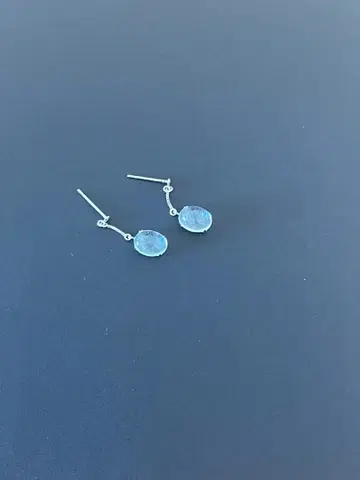 아쿠아 마린 귀걸이 K14WG