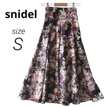 SNIDEL 스나이델 플라워 프린트 플레어 롱 스커트 꽃무늬 S