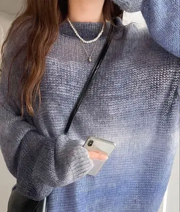 니트 블루 내추럴 그라데이션 메쉬 JaVa 자바 별주