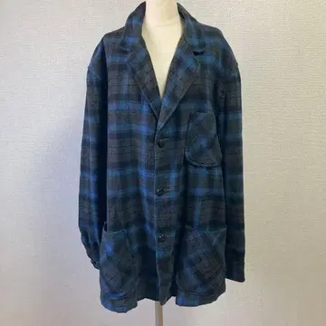 PENDLETON 파랑과 블랙 체크 테일러드 자켓 size L