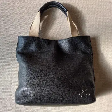Kitamura 주름 가죽 토트백 블랙