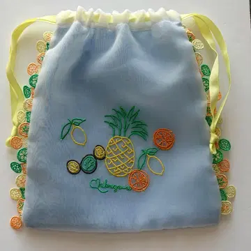 치카자와 레이스 새상품급 후르츠 바스켓 복조리 시트러스 파우치