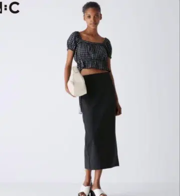 UNIQLO:C 크레이프 저지 내로우 스커트 블랙 XS