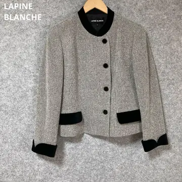 LAPINE BLANCHE 노카라 자켓 그레이와 블랙의 콤비네이션