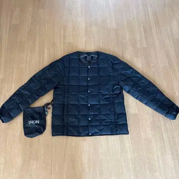 TAION 블랙 다운 자켓 L 수납 봉투 포함