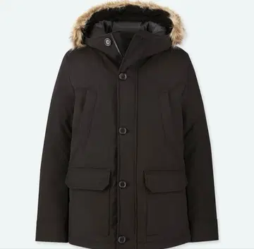 유니클로 논퀼트 다운 자켓 블랙 퍼 포함