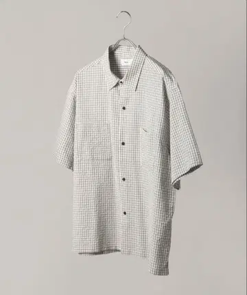 컴팩트 짧은 기장 시어서커 셔츠 / 체크 셔츠
