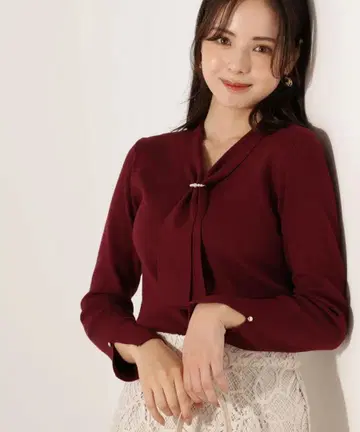 펄 반지 보타이 니트