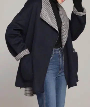 nano universe 리버 체크 숏코트