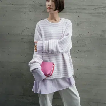 FASHFREN 플레어 튜닉 블라우스 라벤더