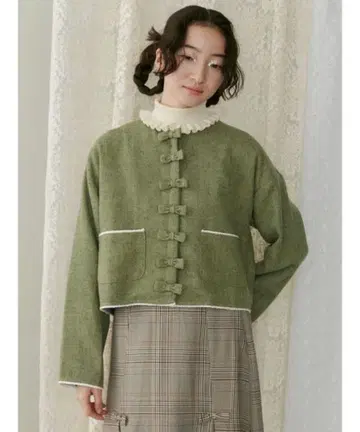 merry jenny 리본 노카라 자켓