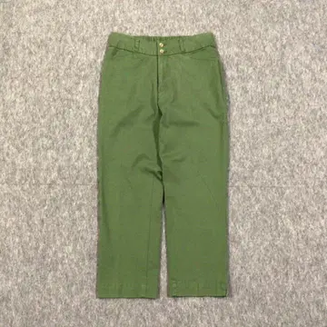 크로커다일 크롭 팬츠 그린 코튼 여성용 L 캐주얼