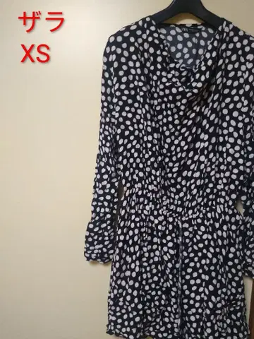 택 포함 새상품 자라 블랙 도트 원피스 XS