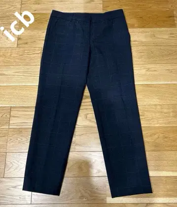 icb 슬랙스 센터 프레스 팬츠 다크 그레이 체크