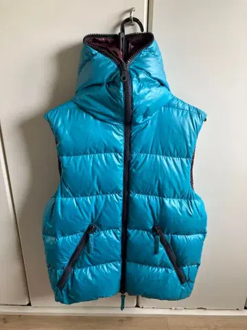 DUVETICA 후드 부착 다운 베스트 46 사이즈 파랑