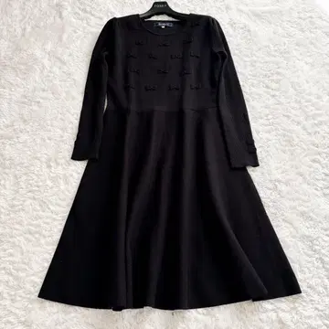 엠즈 그레이시 빅 사이즈 원피스 울 리본 절개 리브 니트