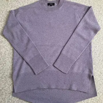 띠어리 퍼플 크루넥 니트 S