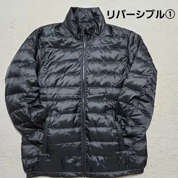 [ 유니클로 ] 리버서블(블랙/블랙) 퀼팅 얇은 소재 자켓 점퍼 XL